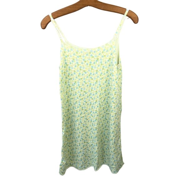 Zara Dress Size Medium Floral Print Knit Mini with Adjustable Strap Blue Green - Picture 2 of 9